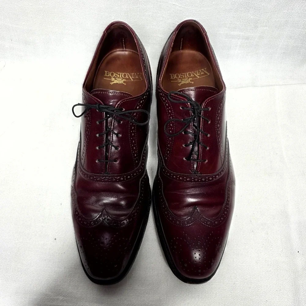 Bostonian Men's Merlot Leather Wingtip Lace-Up Oxfords